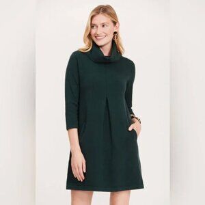 Tyler Böe NWT Kim Cowl Neck Cotton Blend 3/4 Sleeve Dress in Teal Green, size XL